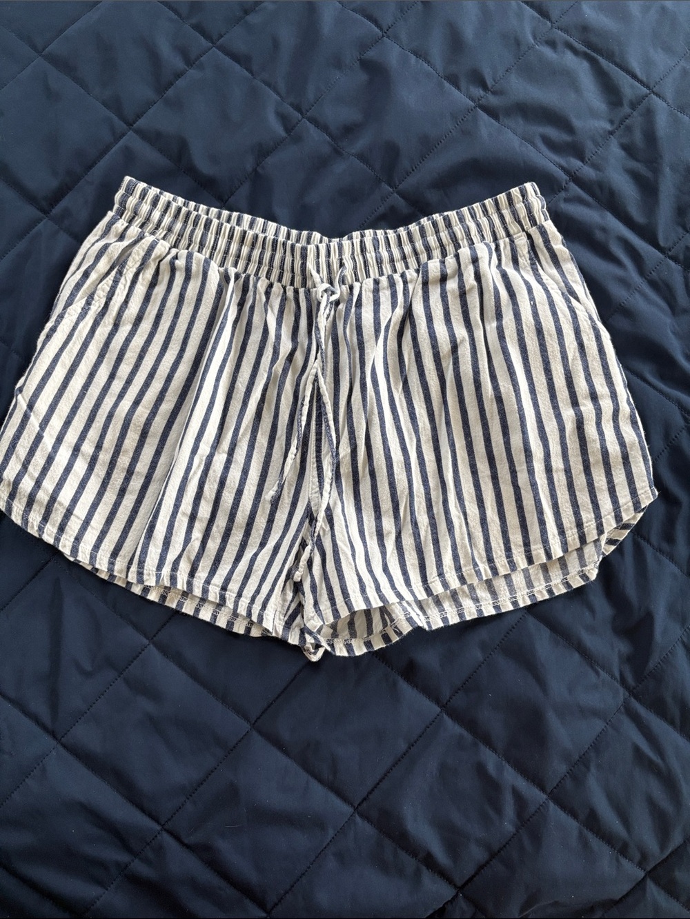 Universal Thread Navy & White Striped Cotton Lounge Shorts